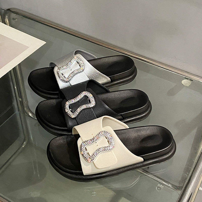 Модные женские сандалии на толстой подошве, лето 2025, новые корейские универсальные пляжные сандалии, оптовая продажа, трансграничная торговля