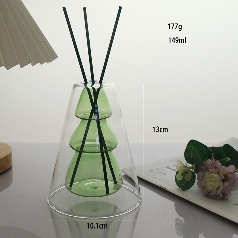 Triángulo exterior, árbol de Navidad interior, verde, tres varillas de aromaterapia gratis