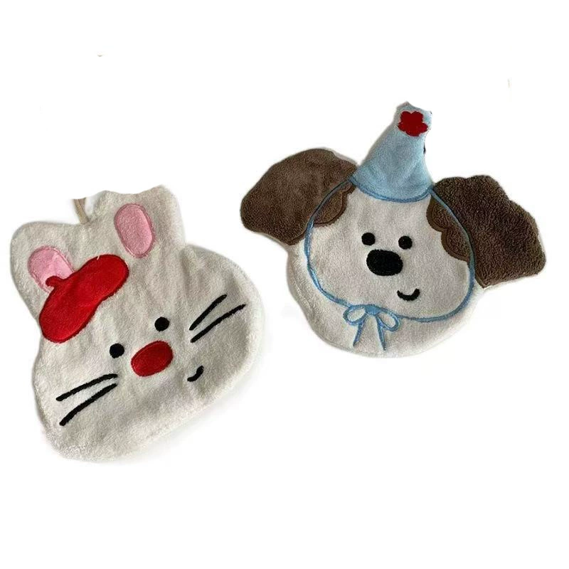 Милый медведь щенок кухонное полотенце для рук Коралловые ins милый мультфильм висит быстро сушить толстый платок тряпка