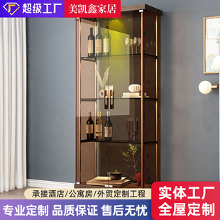 Customized Living Room Tempered Glass Small Wine Cabinet Hand-Made Display Cabinet Wall Triangle Cabinet Corner Decorative Storage Cabinet