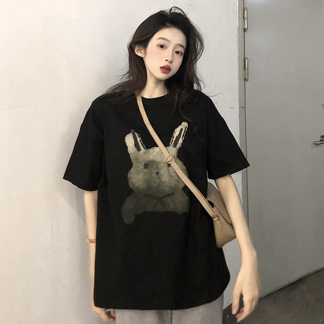 2026 Summer New Short-Sleeve T-Shirt for Women, Loose Black Base Shirt with Unique Design, Niche Top, Trendy on Instagram