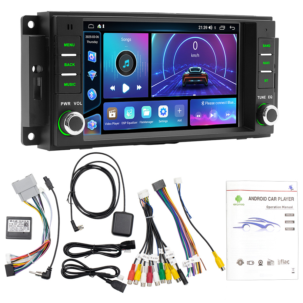 Aplicable a Jeep Wrangler / Dodge / Chrysler carplay gran pantalla de navegación Android en coche todo en uno