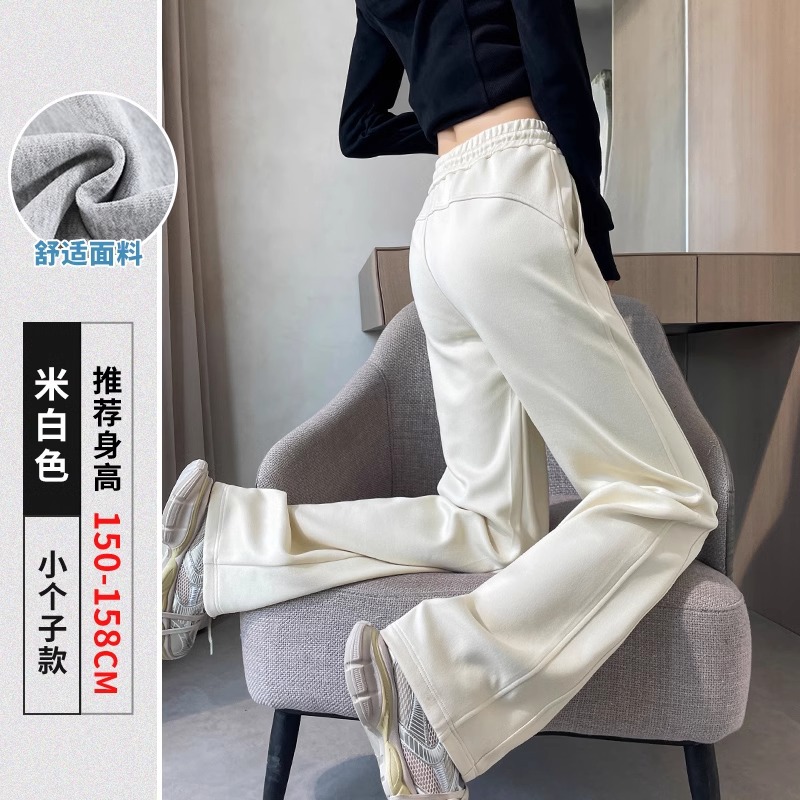 女性のスポーツパンツ春と秋 2025 新しいカジュアルハイウエスト小さなストレートスウェットパンツ冬ナローバージョンバナナワイドレッグパンツ