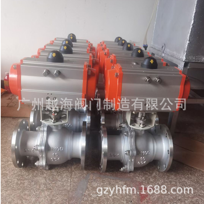 气动球阀不锈钢304丝扣三片式气动球阀/双单作用高温Q611F-16P