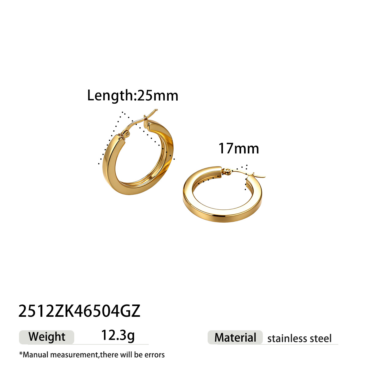 Taina europa y americana de acero inoxidable anillo de acero de titanio 18K diseño chapado en oro simple pernos de orejas joyerías transfronterizas venta caliente