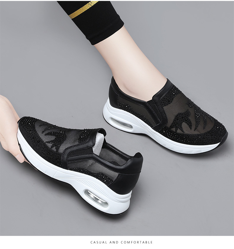 Giày sneaker nữ lưới thoáng khí đế dày phong cách thể thao đa năng — 9131 Màu đen, 9131 màu trắng chi tiết 7