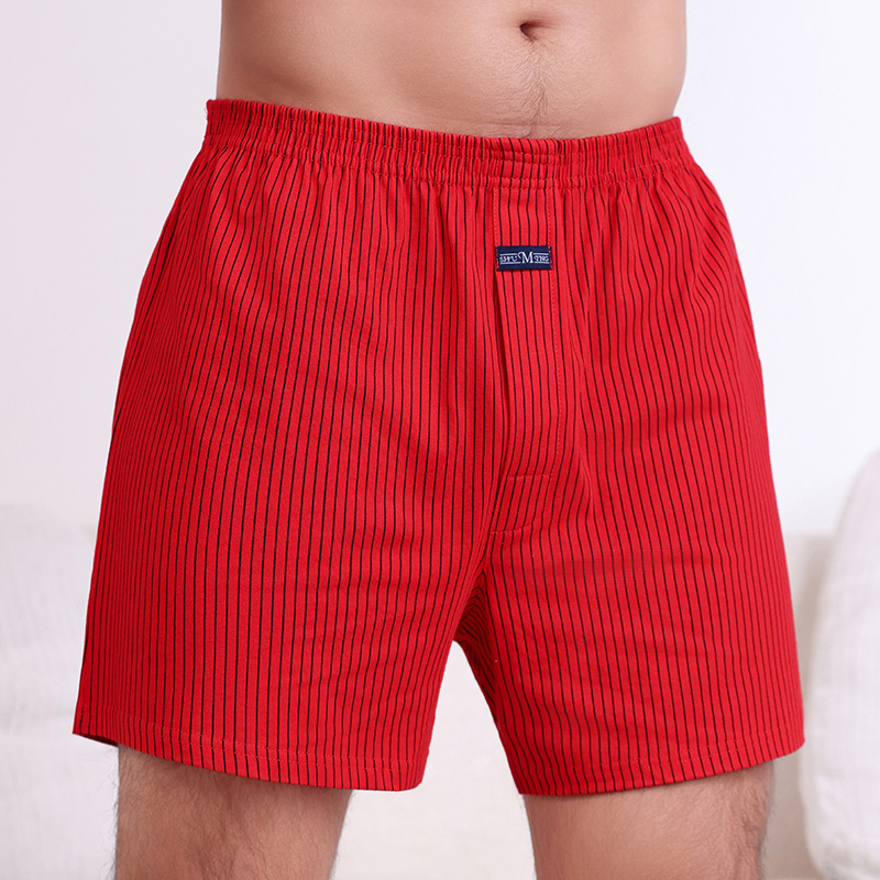 Men's Shorts, Boxer Shorts, Dad Shorts, Loose Home Pants, High-Waisted Comfortable Pure Cotton Sleepwear, Thin Style