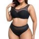 Amazon new black plus size bra suit Europe and the United States plus size has steel ring solid color underwear manufacturers wholesale