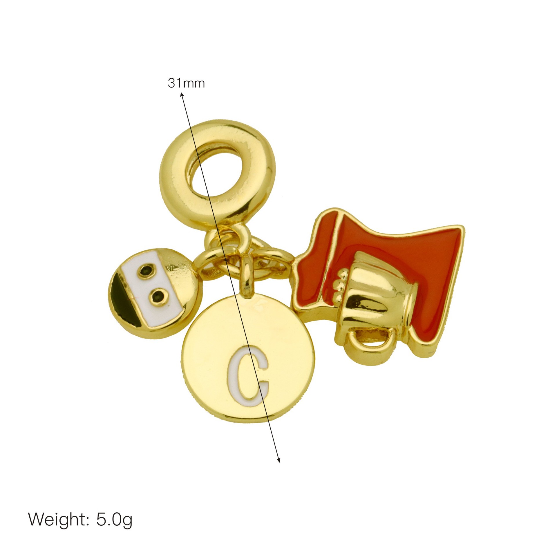13g Weight Pendant Jewelry Making Type 23mm, 31mm Jewelry Making Size Zircon Inlay Material DIY Jewelry Accessories Classification 1 Piece Quantity Copper Material Ice Cream, Moon Pattern Enamel Design Cute, Sweet Style 1 Piece 23mm 31mm Copper Zircon Ice Cream Moon Pendant 14