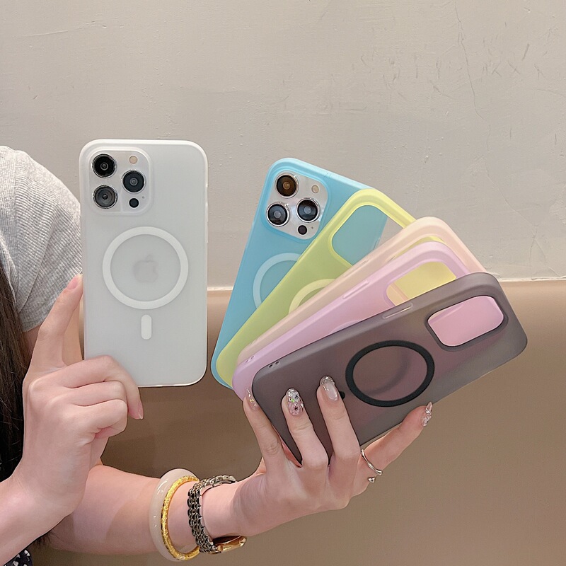 Magnetic New Apple 15Promax Mobile Phone Case Wireless Charging Iphone16 Ice Mist Frosted 14/13 Full Edge