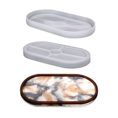 New handmade mold elliptical plate silicone mold tray resin mold hot-selling across borders