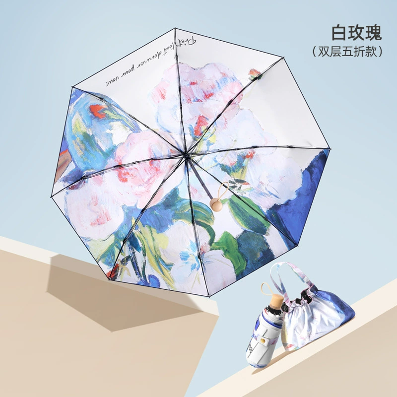 П double-layer concealer, umbrella, handheld linen bag, sun protection, UF-protection, Birthday gift