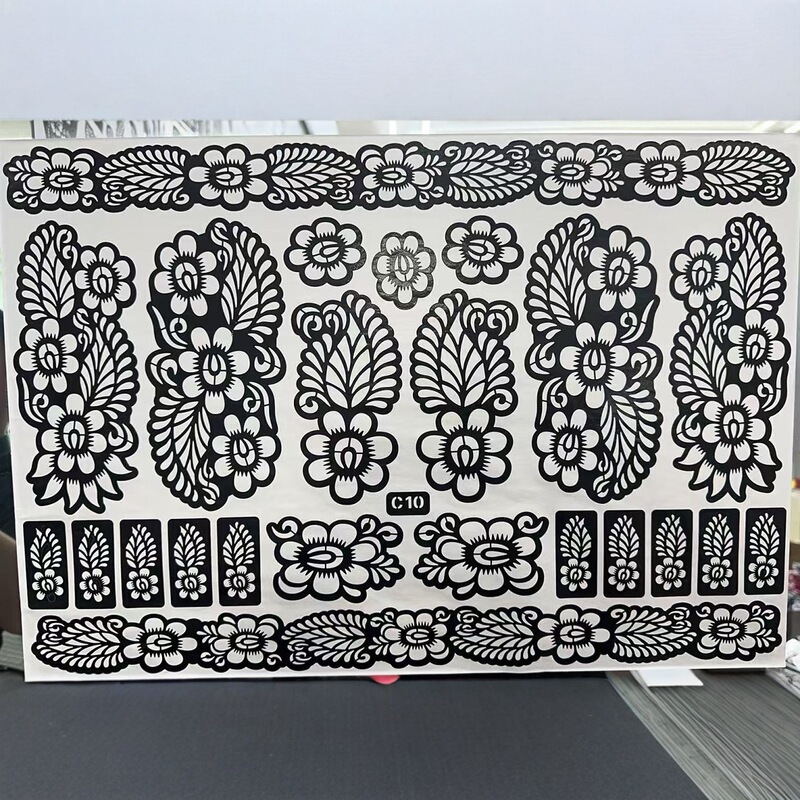 Henna Henna Cut Out Template Body Painting Indian Nail Flower Body Template Flower Hand and Foot Cut Out Sticker
