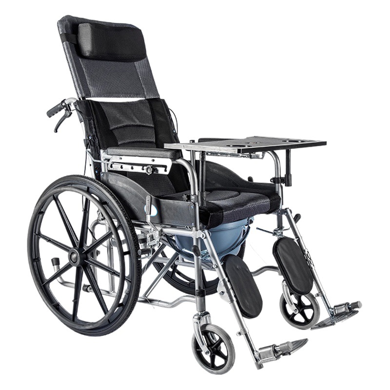 Fabricante de sillas de ruedas plegables ligeras con inodoro, totalmente reclinables y semi-reclinables, para personas mayores y discapacitadas.