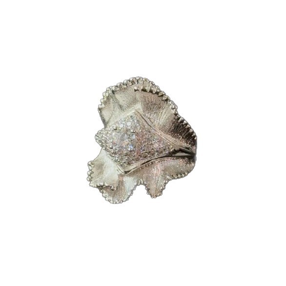 Silver Brushed Skirt Edge Ring Women, Finely Crafted, Light Luxury, Personalized Design, Index Finger Ring, Fine Glitter_voghion.com