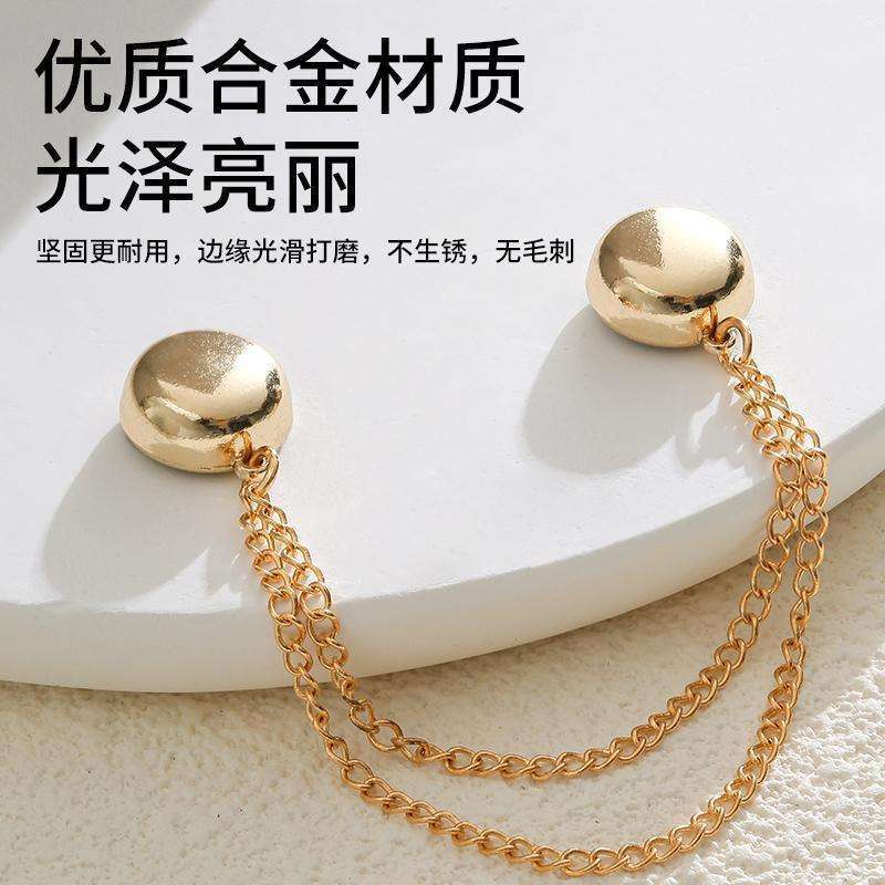 고급 마그네틱 의류 코너 버클 허리 목 클립 바지 피트 이중 목적 안티 러닝 실크 스카프 매듭 버클 고정 입 컬링