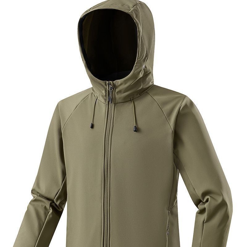 Capa de asalto de cáscara blanda chaqueta deportiva al aire libre a prueba de viento impermeable pareja encapuchada chaqueta de hombre y mujer un cabello