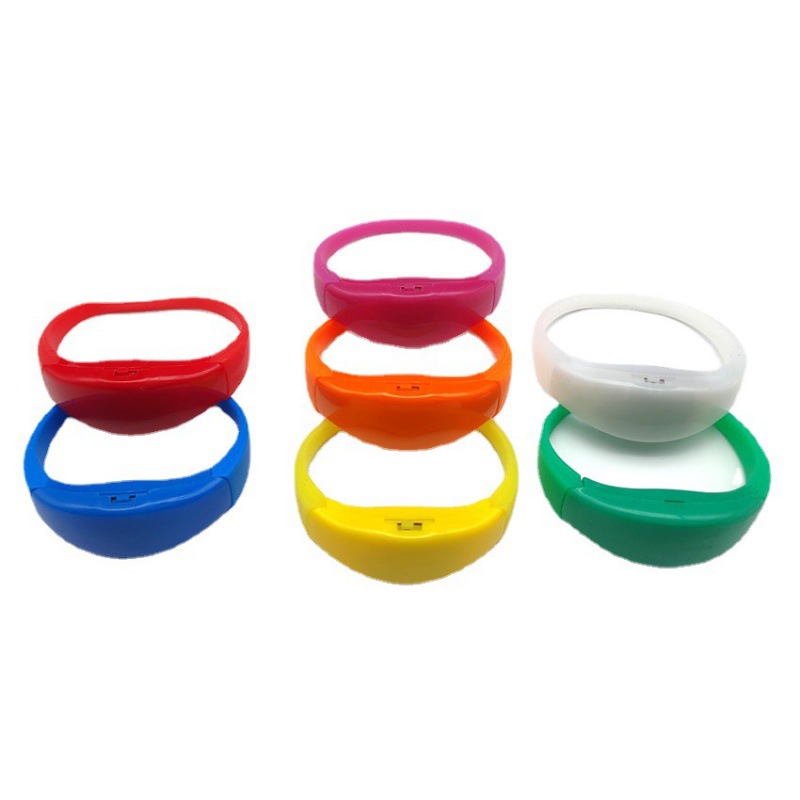 Suministro LED luminoso pulsera de silicona deportes al aire libre noche corriendo Flash pulsera de control de voz correa de muñeca imprimible