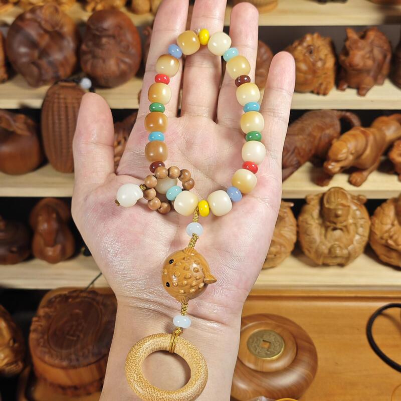 Colorful Bodhi Seed Bracelet Original Personalized Pufferfish with Bodhi Rosary Handheld Girls Wear Accessories Hot Sale New Style