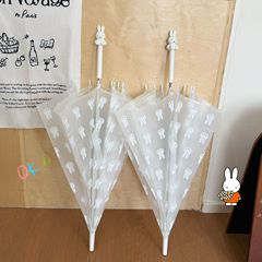 スポット正規品認定ミッフィーウサギつや消し透明長柄傘かわいい人形ヘッド傘ハンドル厚みのあるストレート傘