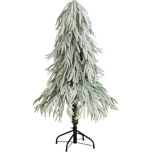 Cross-Border Manufacturer Direct Sales Pe Christmas Tree Snowfall Style Flocking Natural Hanging Dense Fine Willow Material Christmas Ornaments