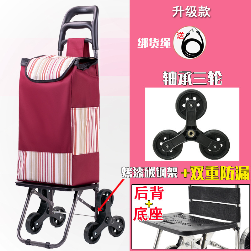 casa plegable ligero remolque de varilla de mano viejo carrito de compras subir escaleras portátil de compra de verduras pequeño carrito de remolque