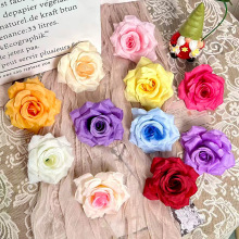 钻石玫花头仿真玫瑰花墙绢花婚庆DIY手工花朵假花批发饰装饰花环