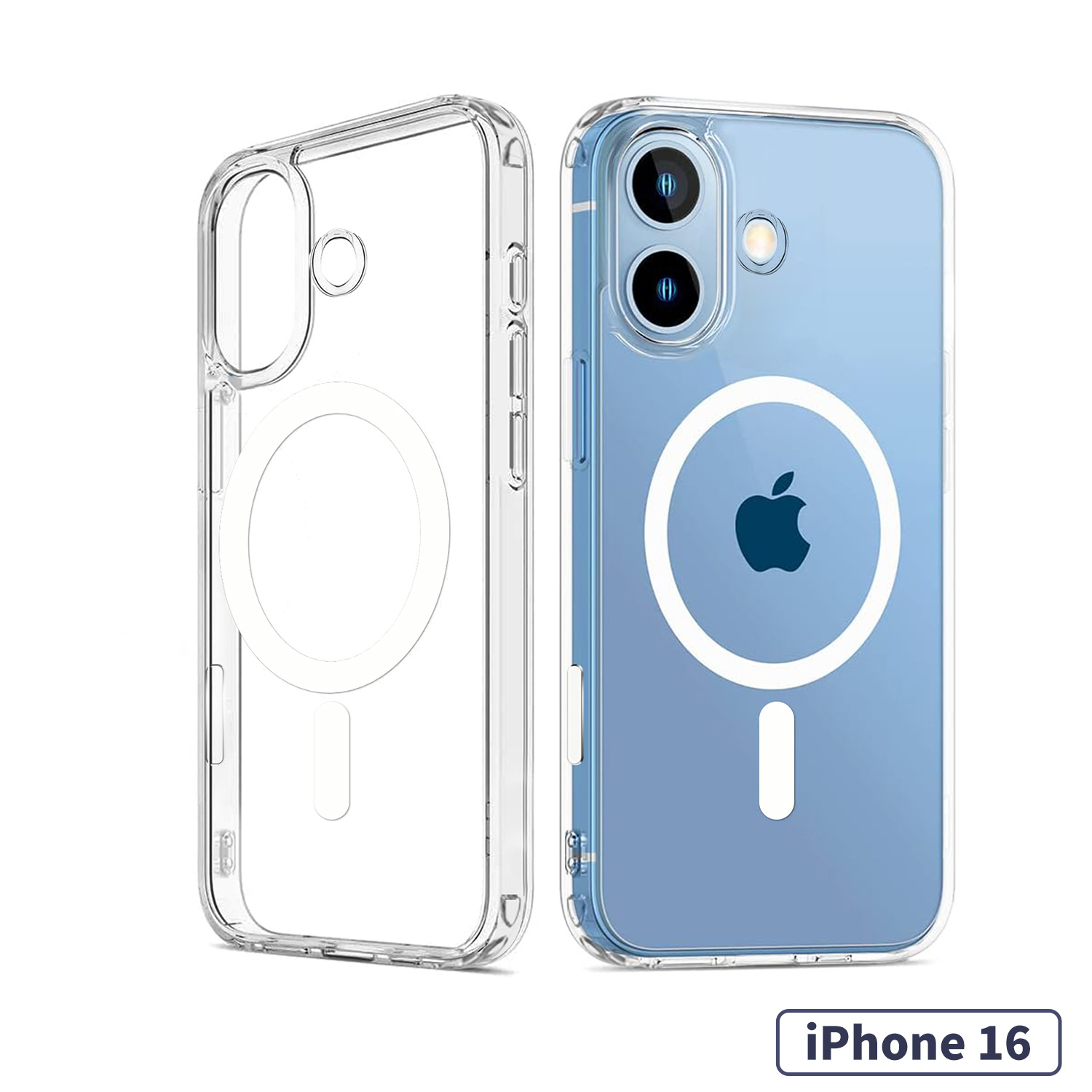 Aplicable iPhone16Pro funda magnética transparente para teléfono móvil TPU PC acrílico Apple 16 funda dura a prueba de caídas nuevo