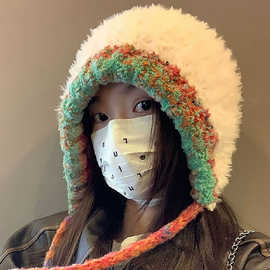 大头围简约高级感加厚毛绒绒针织帽子女冬季防寒保暖护耳帽雷锋帽