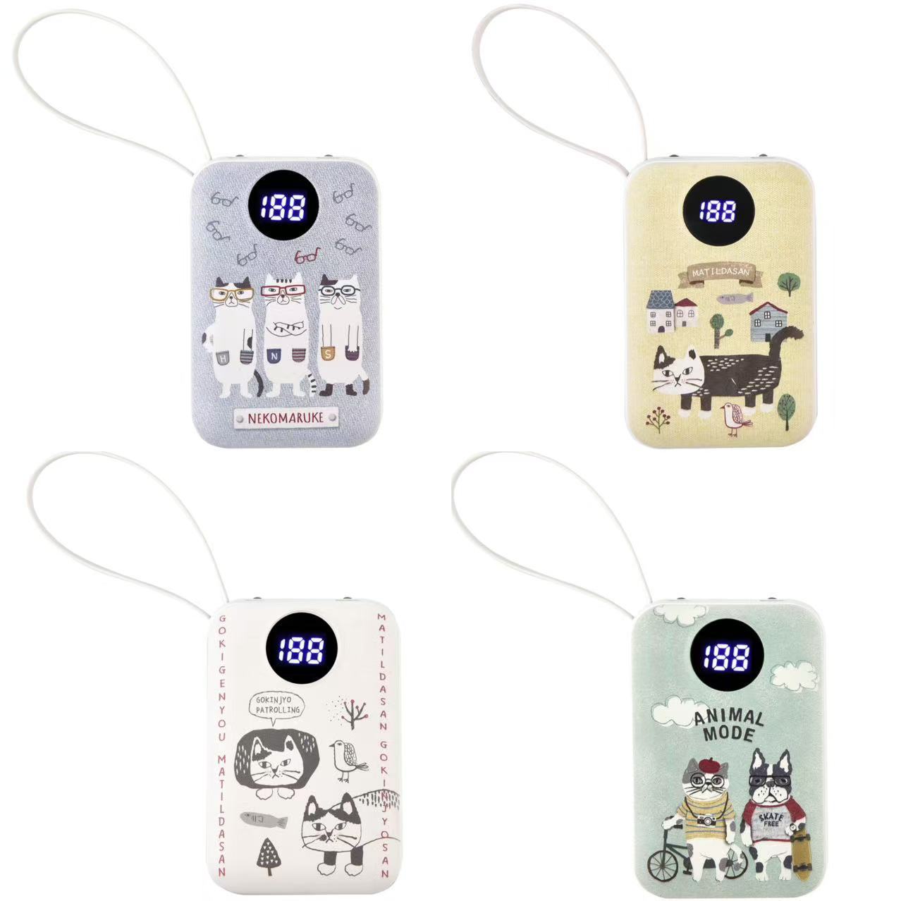 日本kusuguru猫咪图案移动电源充电宝5000毫安胶囊10000毫安319