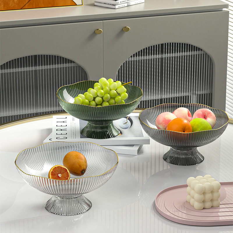 Plato de frutas estilo ins simple, escurrir, pies altos, bocadillos de frutas, mesa de centro de sala de estar para el hogar, plato de bocadillos de frutas secas image 1