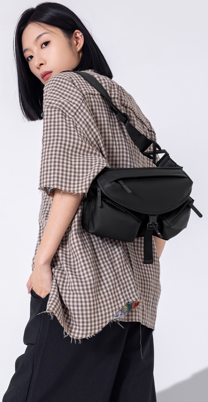 Ultra-light Men And Women Crossbody Bag, Waterproof, Fashionable Street Backpack, Commuter Cycling Chest Bag, Casual Motorcycle Bag_desvips.com