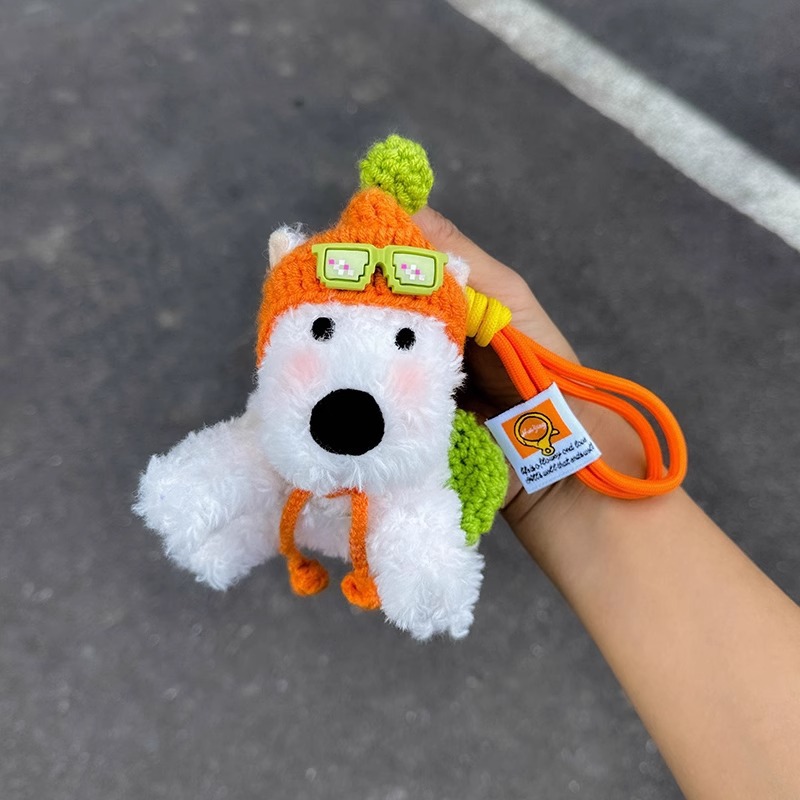 Cute West Highland felpa colgante bolso colgante dibujos animados garabateado cachorro muñeca llavero accesorios regalos creativos