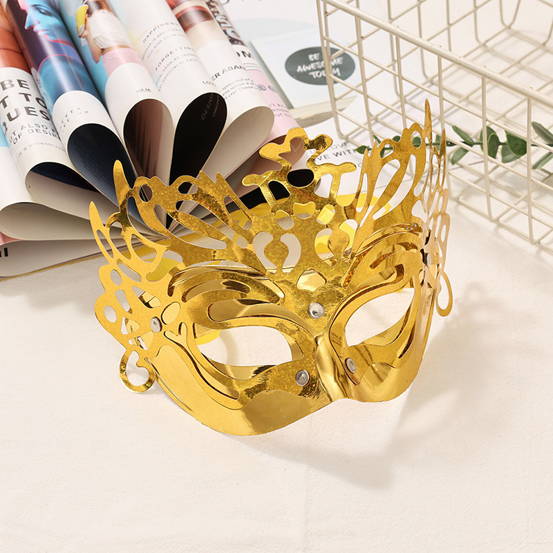 Máscara veneciana media cara carnaval Halloween con corona