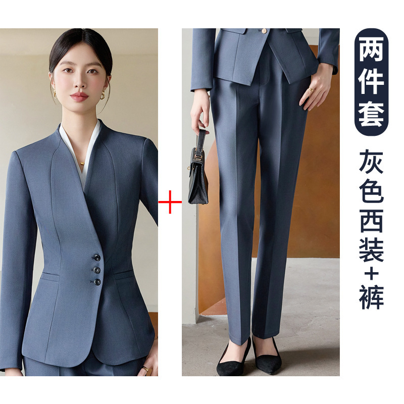 高端女士职业装西服西装套装正装女装时尚高级感中国移动工服8639|undefined