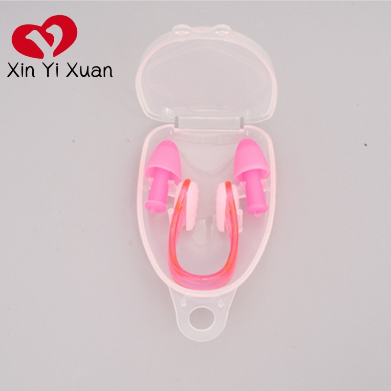 Oval Box Square Box Swimming Goggles Accessories Nose Clip Earplug Set Silicone Adult Waterproof Swimming Supplies Bullet Earplugs