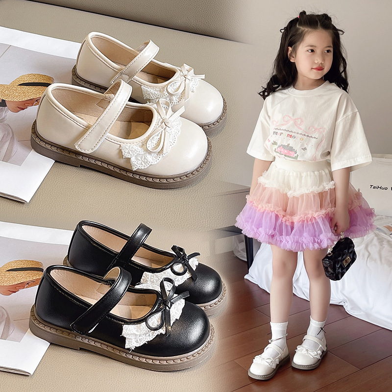 2025 Spring New Children's Girls' Leather Shoes Princess Shoes Fashionable Children's Shoes Dance Shoes Korean Style Children's Shoes Wholesale Dropshipping