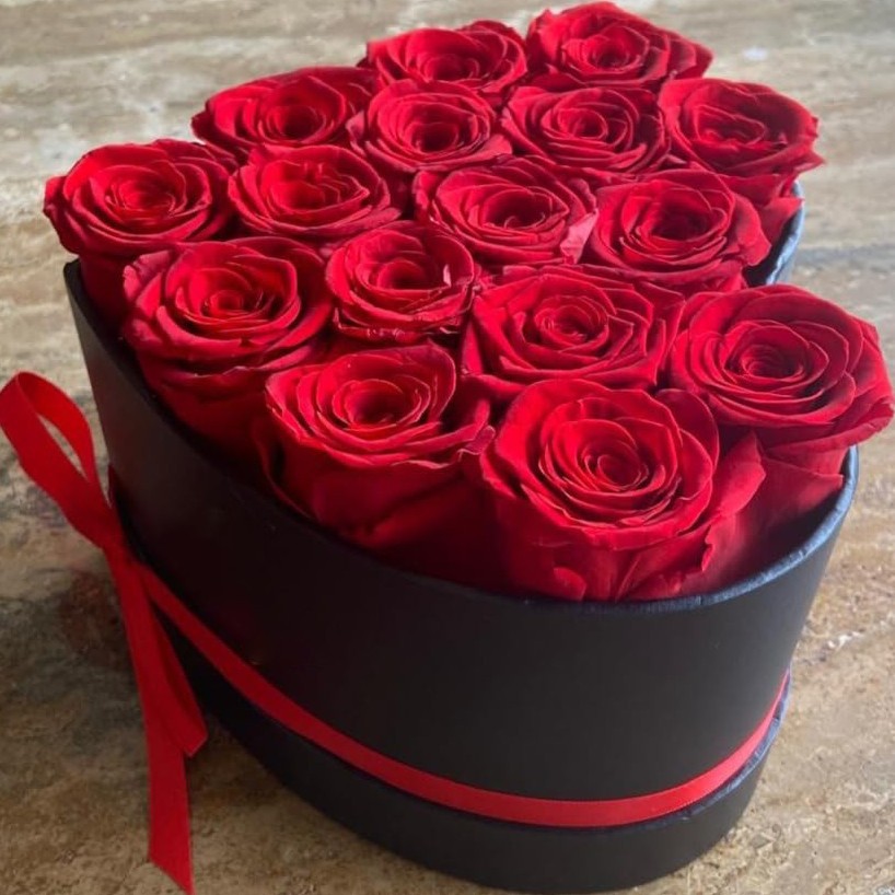 16송이 (블랙 박스 + 레드 플라워)