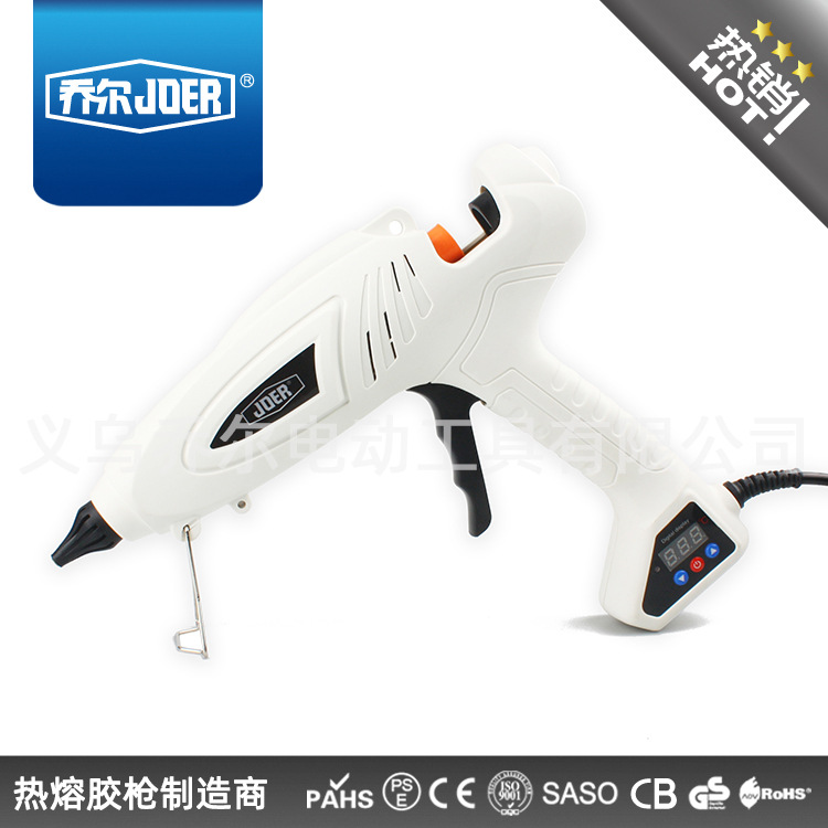 【乔尔品牌】1-300W功率数字调温热熔胶枪 白色数显调温胶枪