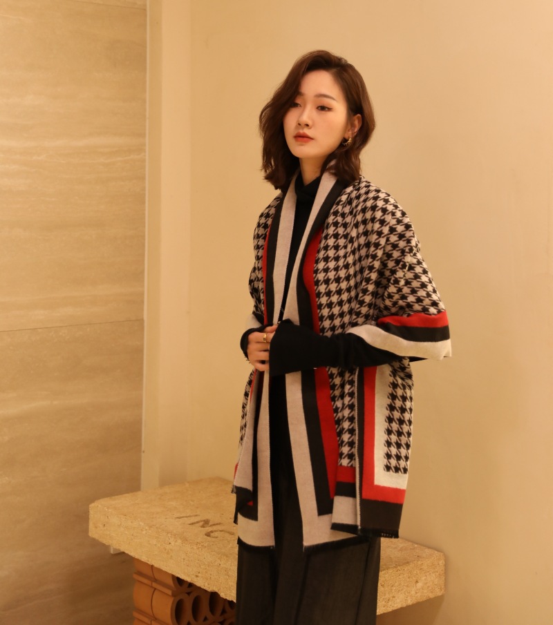 국경 Houndstooth Red
