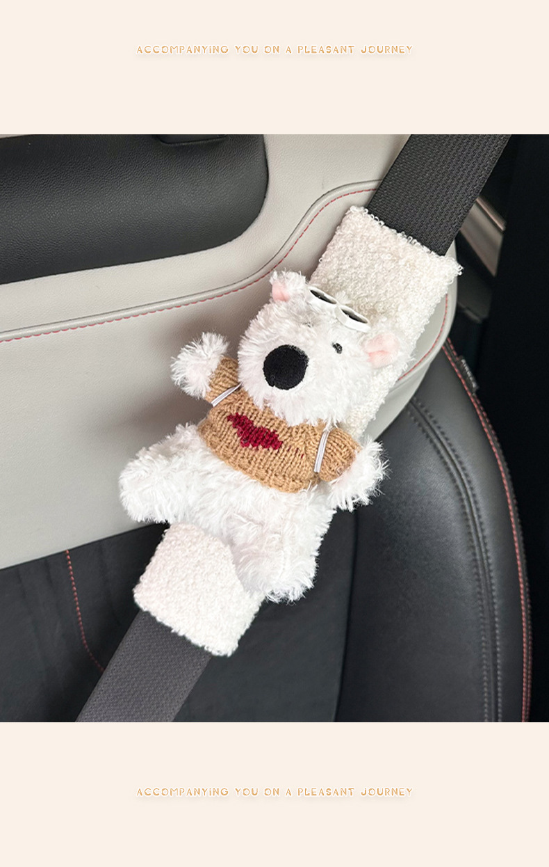 Car Seat Belt Shoulder Protector with Holes DIY Removable Doll Decoration Kidsren's Car Seat Belt Protective Cover