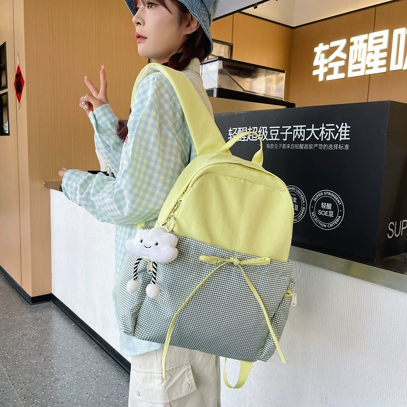 Backpack, universal Japanese fashionable shoulder bag with bow, for teenagers, for students, for secondary school, Korean style
