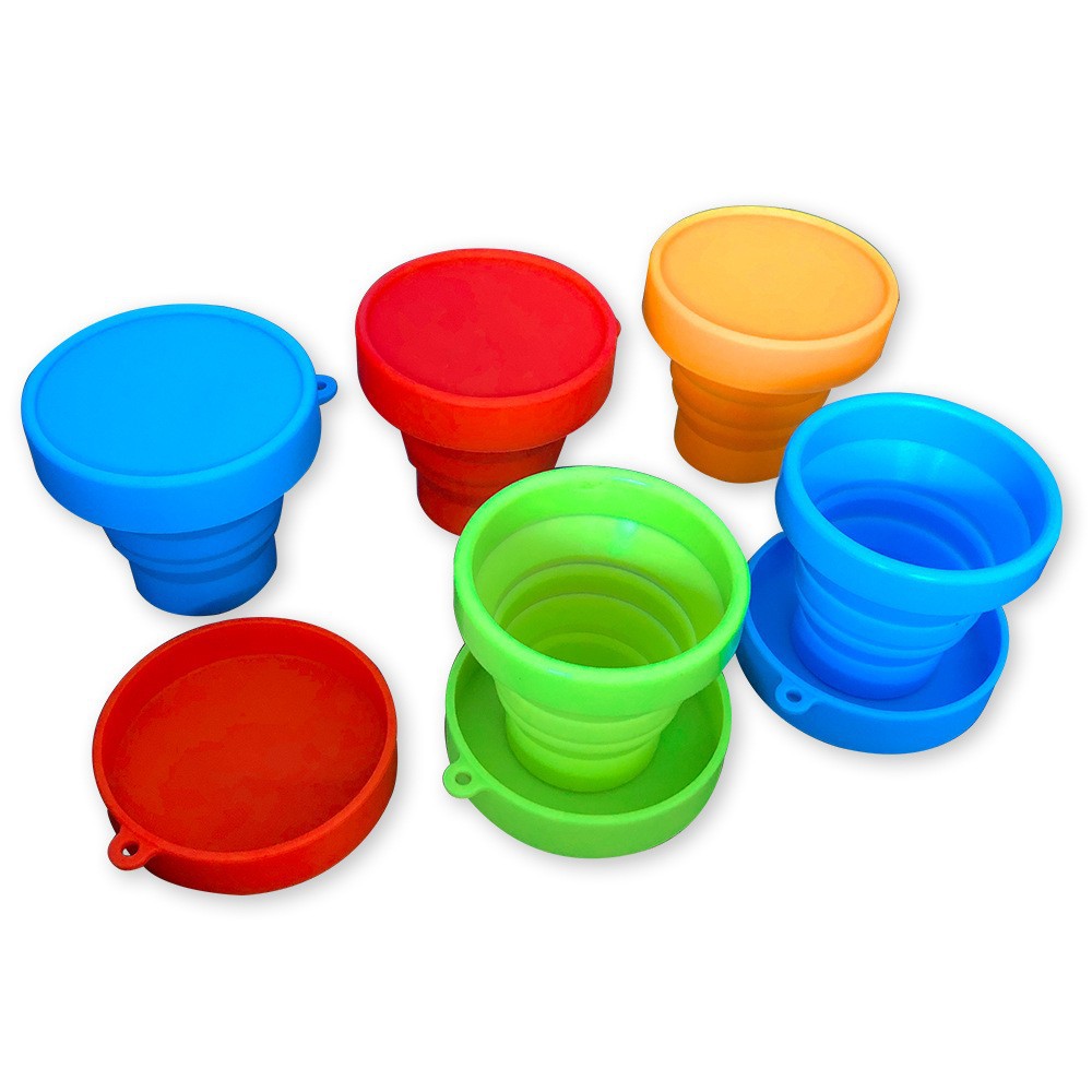 工厂直销硅胶折叠杯儿童硅胶伸缩杯食品级硅胶杯子家居硅胶折叠杯