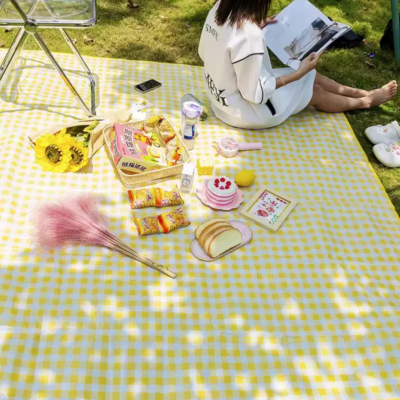 esterilla de picnic a prueba de humedad gruesa impermeable portátil al aire libre acampamiento picnic esterilla de suelo césped primavera paseo de playa esterilla