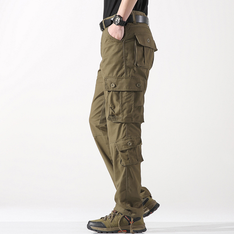 Pantalones casuales de exportación de los hombres pantalones casuales más tamaño flojo recto multi-Bolsillo trabajo Pantalones deportivos al aire libre