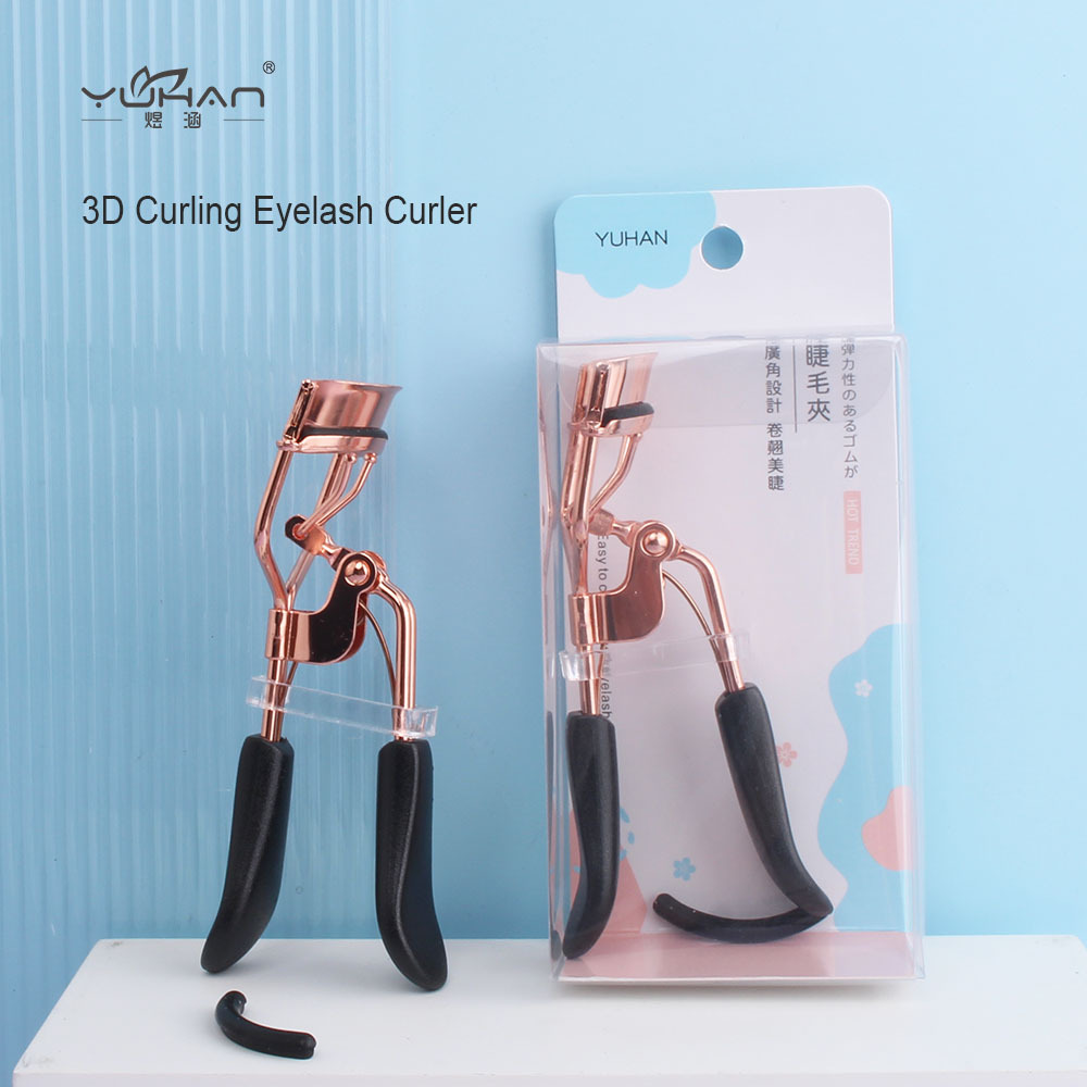 Golden curling eyelash curler contains rose solar-powered