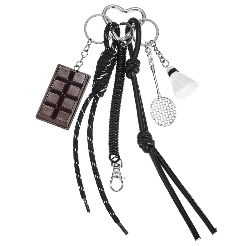 クロスボーダーキーホルダー miu チョコレートバドミントンペンダントハイエンドニッチ織ロープクリエイティブペンダント|undefined