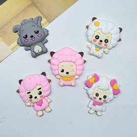 卡通灰太狼与喜洋洋系列PVC软胶DIY手机壳洞洞鞋水杯收纳盒冰箱贴