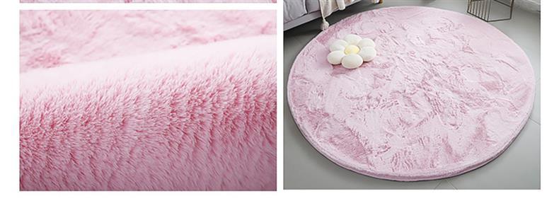 Imitation Rabbit Fur Round Carpet Ins Style Accessible Luxury Thickeneded Living Room Coffee Table Blanket Plush Dressing Table Bedroom Bedside Mat