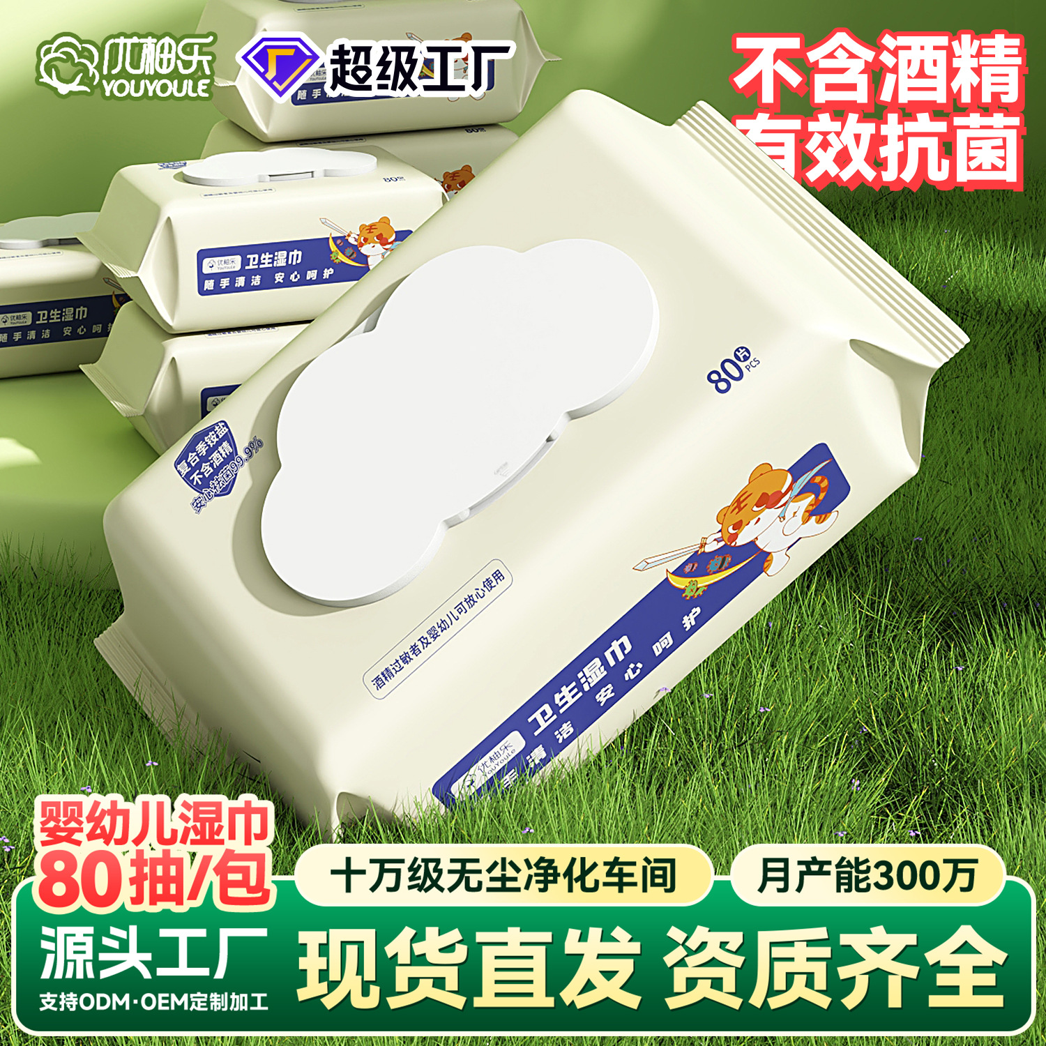 Disinfection, Hygiene and Sterilization Quaternary Ammonium Salt Wet Wipes, Infant Wipes, Family Use Adult Hygiene Wipes with High Sterilization Rate